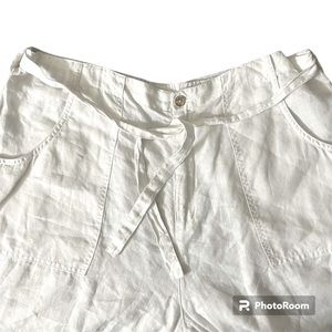 Vintage TSD 100% linen white pants XL